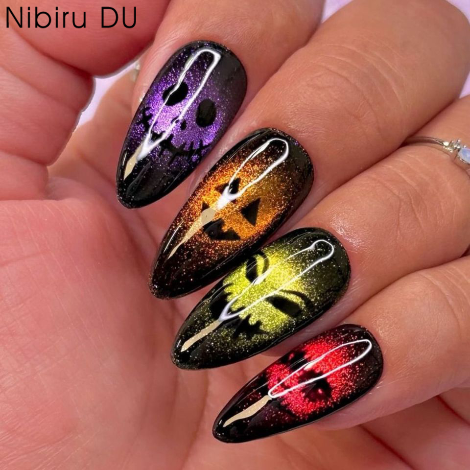 Resin Art Case - 24 szt. Halloweenowe tipsy 3D z