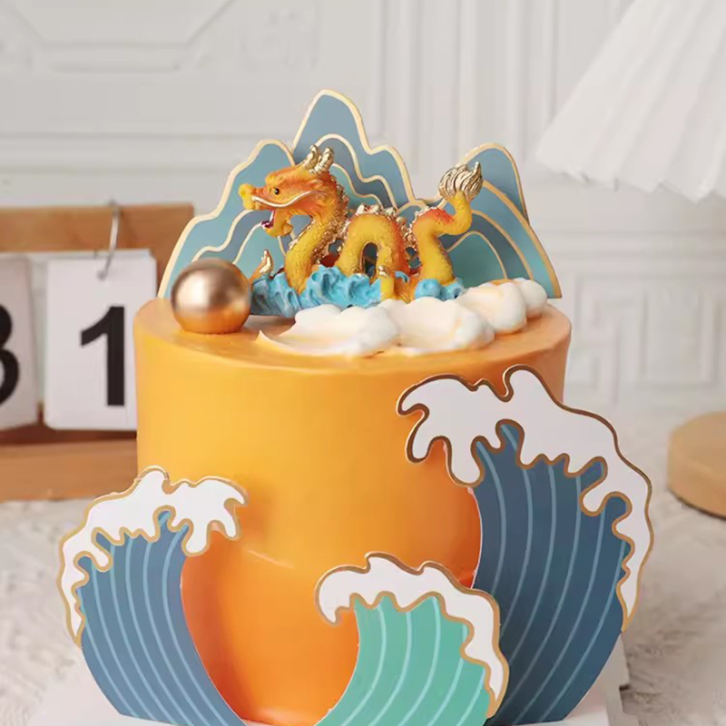 Resin Art Alphabet - Chiński styl szczęśliwy ozdoba na wierzch