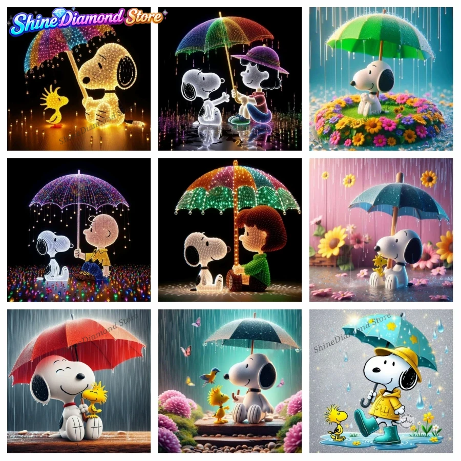 Resin Art Wallpaper - Obraz do samodzielnego malowania diamentami „Snoopy