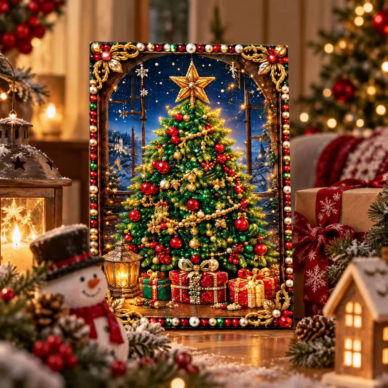 Resin Art Wallpaper - Zestaw do samodzielnego tworzenia świątecznych obrazów