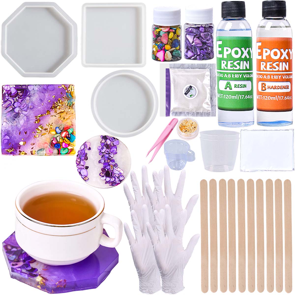 Resin Art Equipment - Zestaw do tworzenia podkładek z żywicy