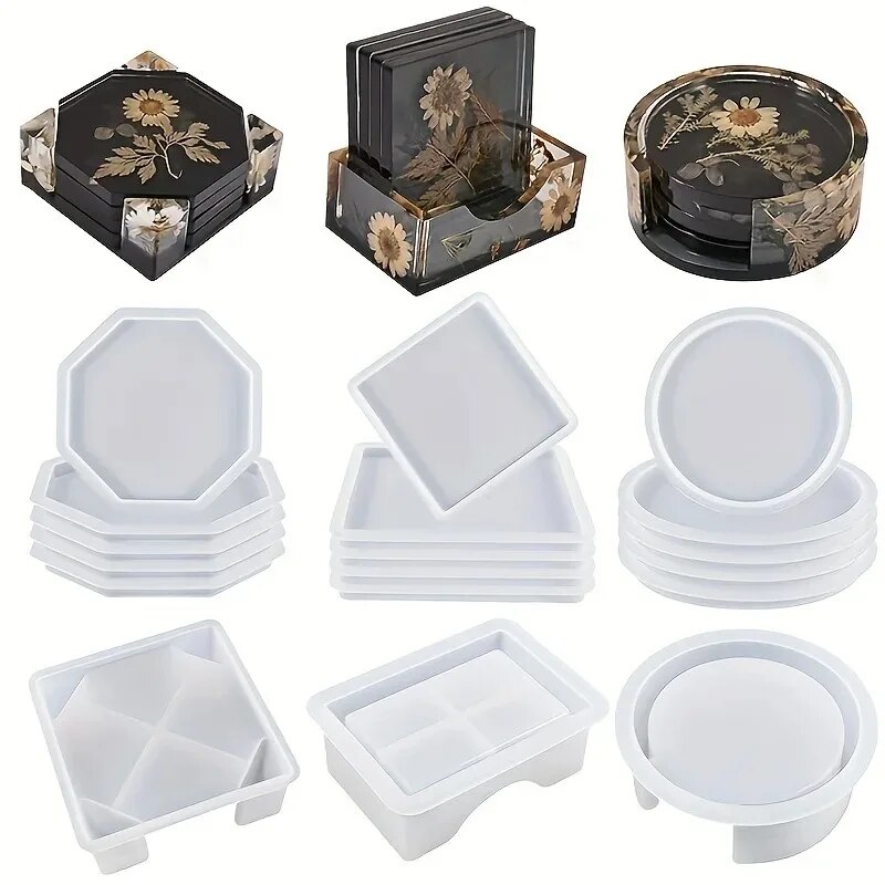 Resin Art Case - Zestaw form do żywicy Coaster zawiera